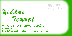 miklos temmel business card